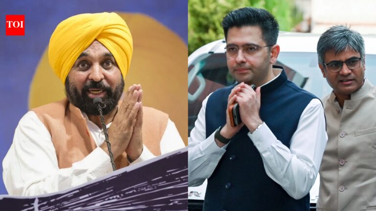 Punjab CM Bhagwant Mann seeks President Murmu’s intervention after Raghav Chadha-led AAP exodus in Rajya Sabha | India News